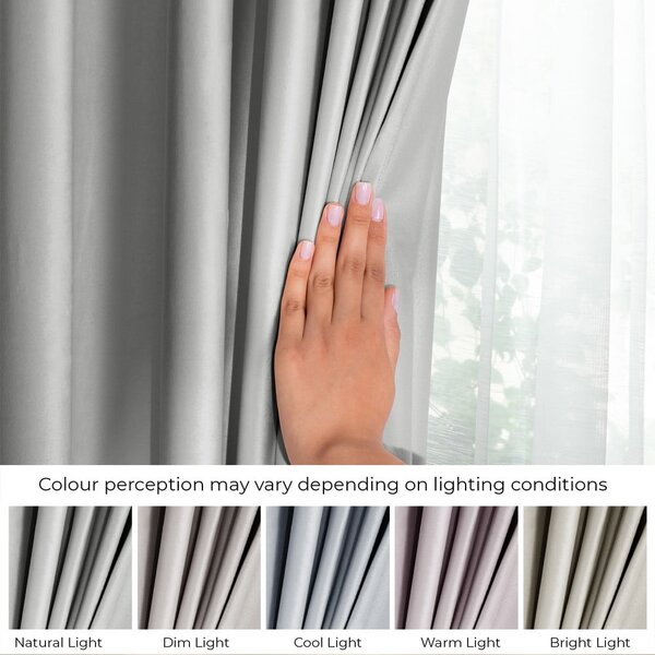 Tenda parzialmente oscurante grigio chiaro in velluto 140x245 cm Eyelets – Restilo