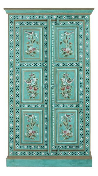 Armadietto verde in mango massiccio 87x152x38 cm Prem – Støraa