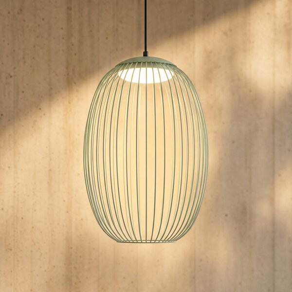 Lampada a sospensione da esterno LED Lucande Richi, verde, 40 cm, dimmerabile Richi Lucande,, Verde, Metallo, Moderno