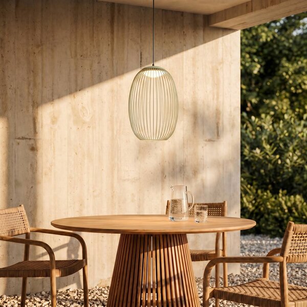 Lampada a sospensione da esterno LED Lucande Richi, verde, 40 cm, dimmerabile Richi Lucande,, Verde, Metallo, Moderno