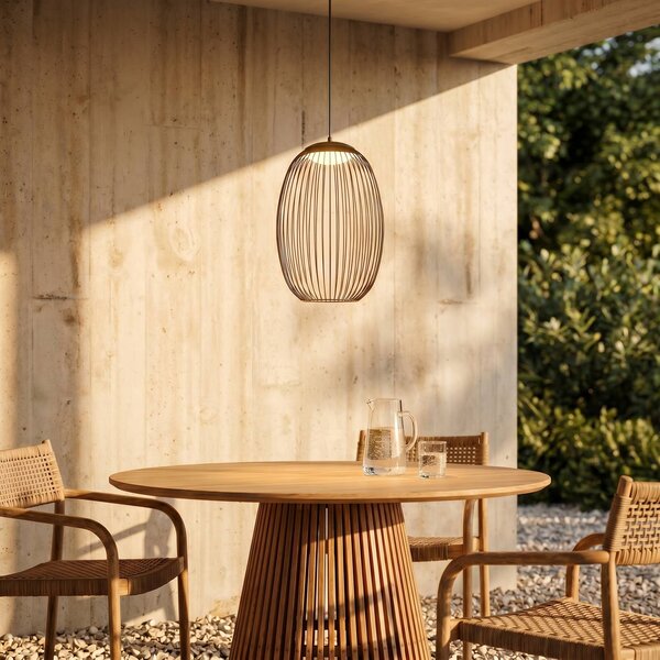 Lampada a sospensione da esterno LED Lucande Richi, nera, 40 cm, dimmerabile Richi Lucande,, Nero, Metallo, Moderno