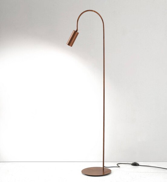 Cremasco Piantana 7539, legno brunito, ottone, GU10 7539, Legno scuro, Soggiorno / Sala da pranzo, Ottone, Moderno, Lampada da terra