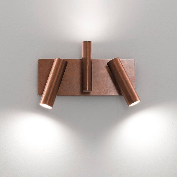 Cremasco Applique da parete 7542, dimmerabile, Legno scuro, Soggiorno / Sala da pranzo, Ottone, Moderno, Applique