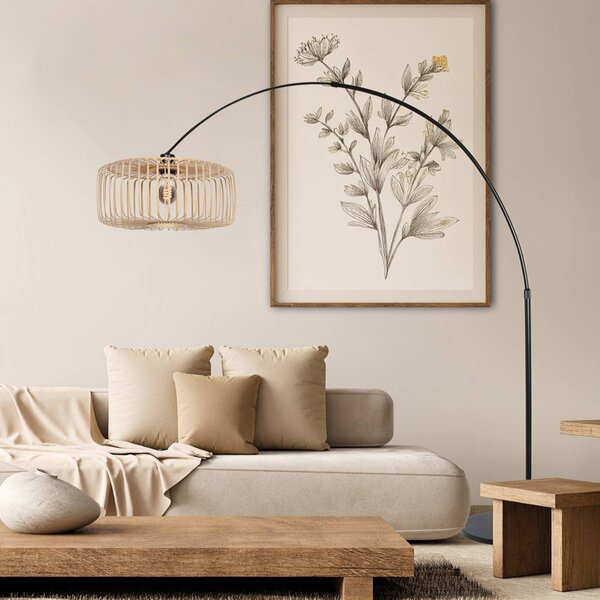 Steinhauer Lampada ad arco Sparkled Light, Nero, Soggiorno / Sala da pranzo, Metallo, Lampada da terra