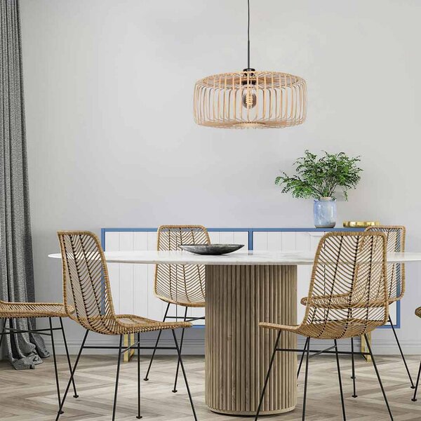 Steinhauer Lampada a sospensione Sparkled Light, dimmerabile, Nero, Soggiorno / Sala da pranzo, bambù, Lampada a sospensione