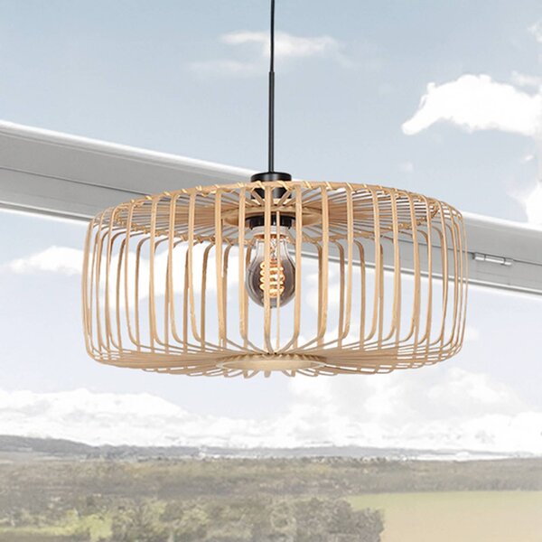 Steinhauer Lampada a sospensione Sparkled Light, dimmerabile, Nero, Soggiorno / Sala da pranzo, bambù, Lampada a sospensione