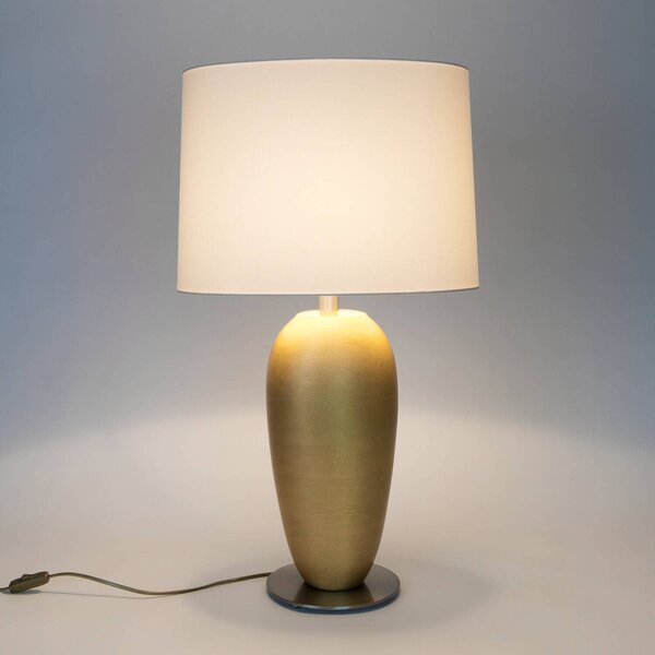 Holländer Lampada da tavolo OMEGA OVAL, Ottone / Oro, Soggiorno / Sala da pranzo, Ceramica, Lampada da tavolo