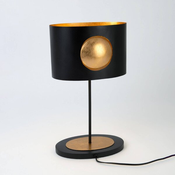 Holländer Lampada da tavolo AURORA OVAL, Nero, Soggiorno / Sala da pranzo, Metallo, Moderno, Lampada da tavolo