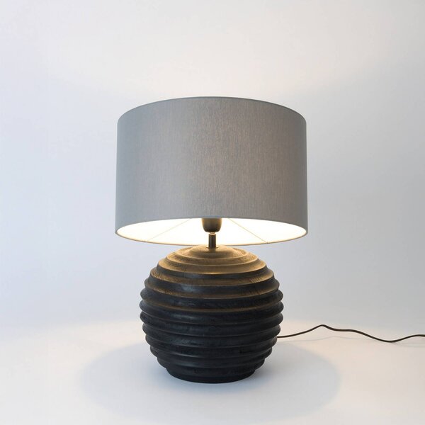 Holländer Lampada da tavolo GIOACCHINO, Nero, Soggiorno / Sala da pranzo, Legno, Lampada da tavolo