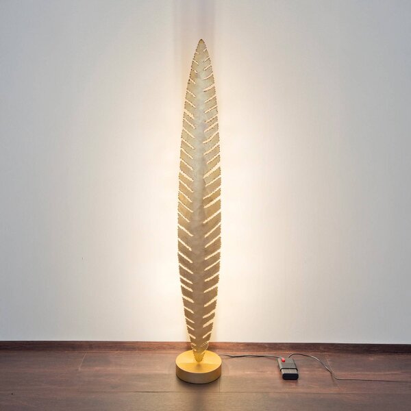 Holländer Lampada da terra PIETRO, Ottone / Oro, Soggiorno / Sala da pranzo, Metallo, Lampada da terra