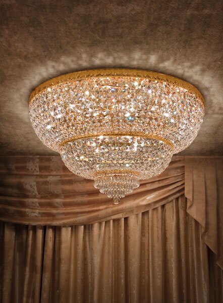 Plafoniera 18 luci oro e cristallo - 543/PL18 - Luxury Crystal - Arredoluce Cromo