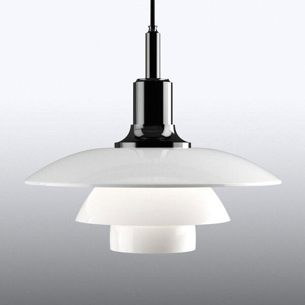Lampada a sospensione Louis Poulsen, PH 3/2, dimmerabile, Bianco, Soggiorno, Vetro, Design