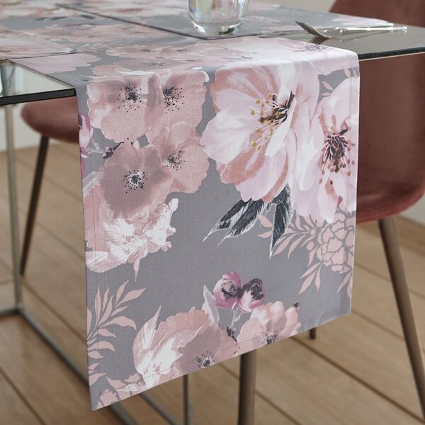 Runner da tavola in cotone 32x220 cm Dramatic Floral - Catherine Lansfield