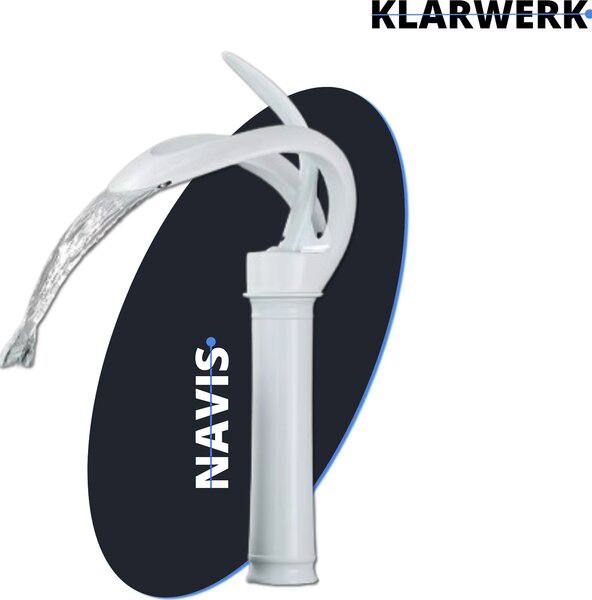 NAVIS | Rubinetto a cascata di design per bagno bianco miscelatore alto per bagno | Elegante miscelatore premium in acciaio inox per lavabi alti | Miscelatore 2 attacchi