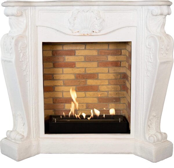 Caminetto etanolo Xaralyn - Louis BST-W - pietra naturale bianca - riscaldamento a 3 kW - caminetto da incasso incluso - caminetto decorativo