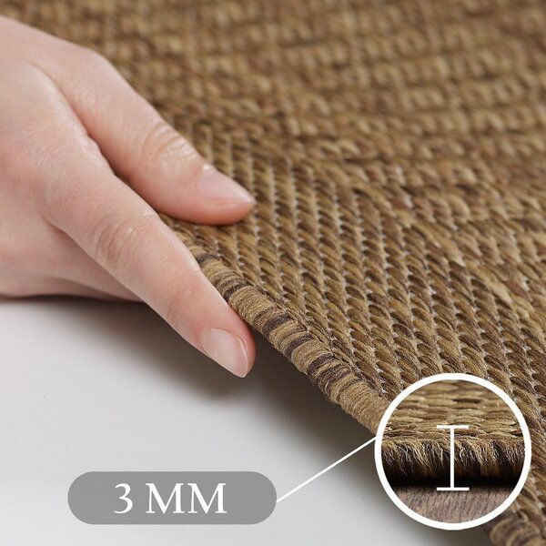 Tappeto da interno/esterno rotondo di colore naturale ø 160 cm Giza 1410 – Ayyildiz Carpets