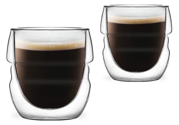 Tazzine in set per espresso/con parete doppia in vetro 2 pz 70 ml Sferico – Vialli Design