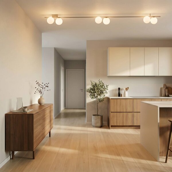 Plafoniera soffitto Imelo TK Lighting, dimmerabile, Crema / Ambra, Camera da letto, Vetro, Plafoniera