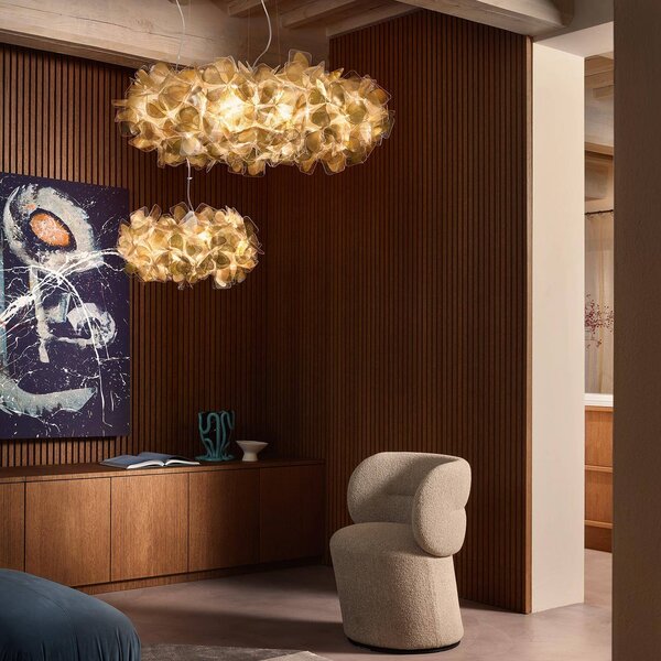 Slamp Lampada a sospensione Clizia Mama Non Mama, dimmerabile, Ottone / Oro, Soggiorno / Sala da pranzo, Plastica, Design, Lampada a sospensione