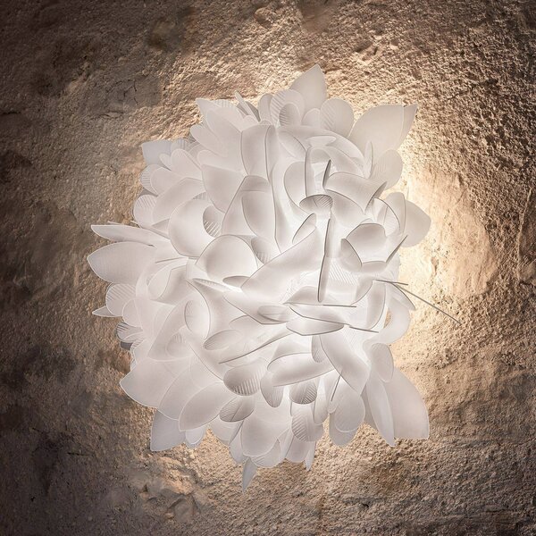 Slamp Applique da parete di design Veli, dimmerabile, Bianco / Opale, Soggiorno / Sala da pranzo, Plastica, Design, Applique