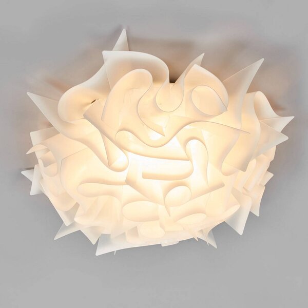 Slamp Plafoniera di design VELI M, dimmerabile, Bianco / Opale, Soggiorno / Sala da pranzo, Plastica, Design, Plafoniera