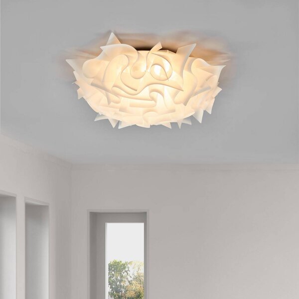Slamp Plafoniera di design VELI M, dimmerabile, Bianco / Opale, Soggiorno / Sala da pranzo, Plastica, Design, Plafoniera
