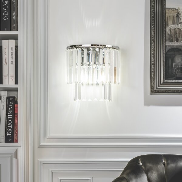 Brilagi - LED Applique di cristallo MOZART 2xE14/40W/230V cromo lucido
