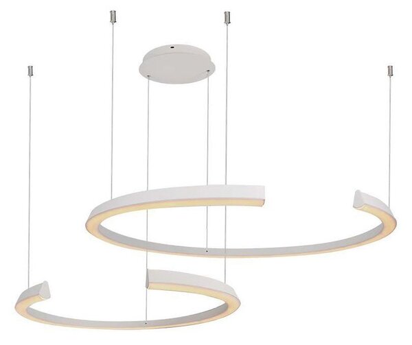 V-TAC VT-7914 Lampadario led a sospensione con 2 mezzaluna distanziate 48W in Metallo corpo Bianco 110*80*120cm 4000K Triac Dimmerabile - 14993