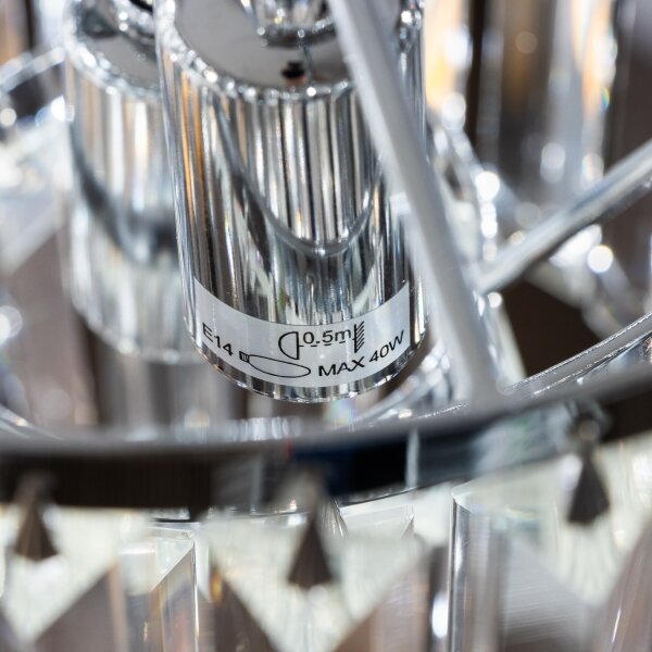 Brilagi - LED Lampadario di cristallo a sospensione con catena MOZART 4xE14/40W/230V cromo lucido