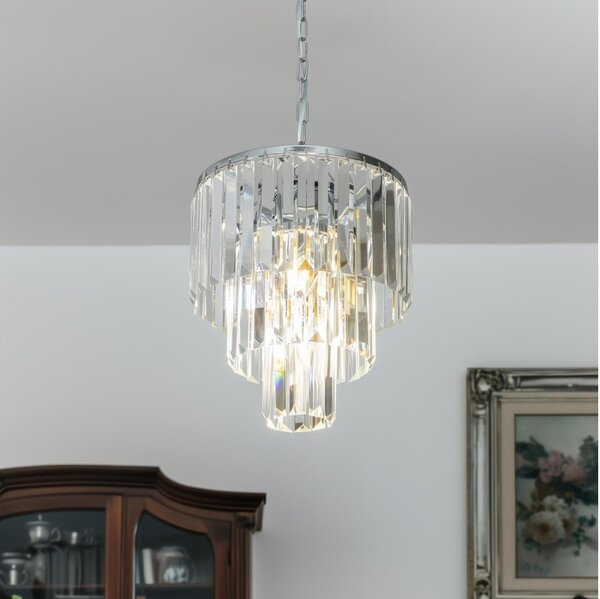 Brilagi - LED Lampadario di cristallo a sospensione con catena MOZART 4xE14/40W/230V cromo lucido