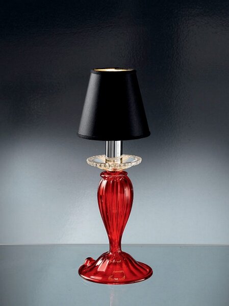 Vetrilamp - lampada 1 luce - vetro di Murano - 1151/L - Vetrilamp Metallo/oro Nero/cristallo