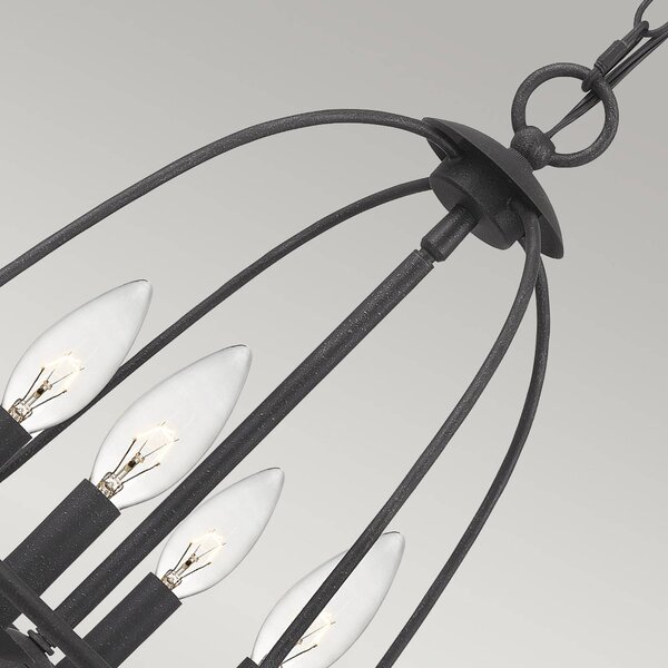 QUOIZEL Lampada a sospensione Bradbury, 4 luci, grigio