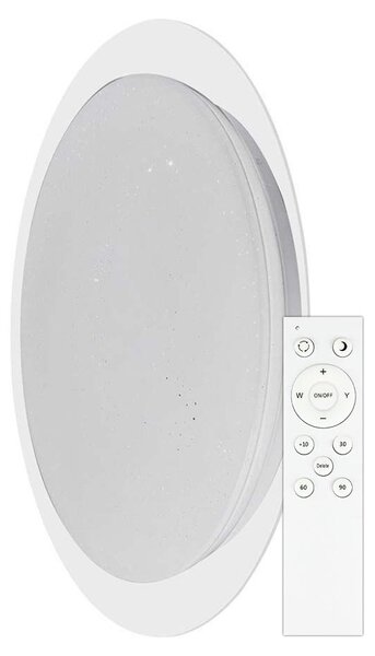 V-TAC VT-8401 Plafoniera led 40W rotonda corpo bianco 47cm effetto stellato luce 3in1 dimmerabile con telecomando - sku 2114741