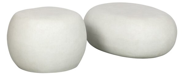 Tavolino bianco rotondo ø 50 cm Pebble - vtwonen