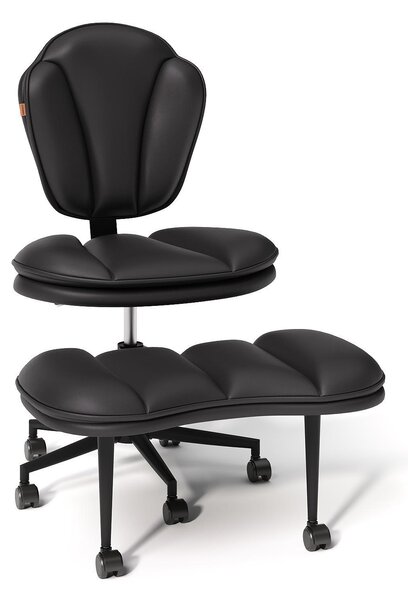 Sedia da ufficio ergonomica, sedia da meditazione ergonomica con rotelle e supporto lombare, sedia per ADHD, sedia da scrivania, sedia da computer, poltrona direzionale, nera