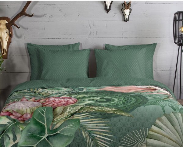 Biancheria da letto in flanella verde per letto singolo 140x200 cm - HIP