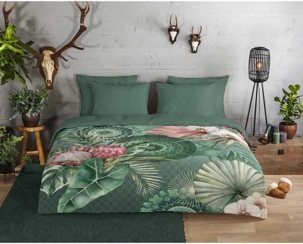 Biancheria da letto in flanella verde per letto singolo 140x200 cm - HIP