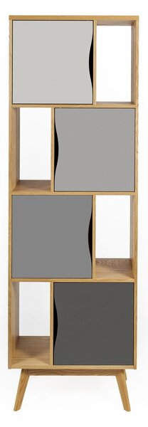 Libreria grigia in rovere 65x191 cm Avon - Woodman