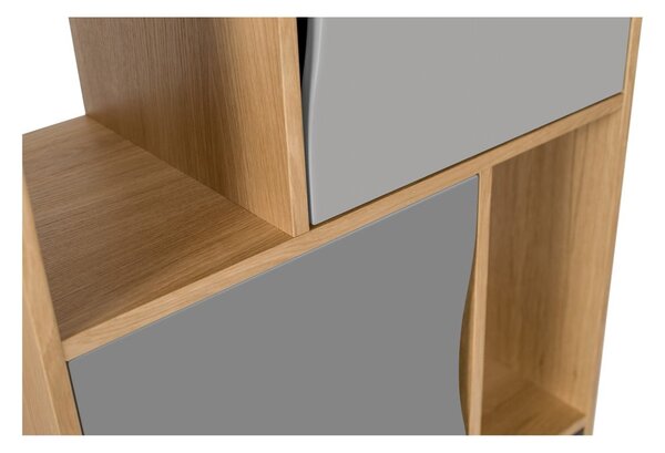Libreria grigia in rovere 65x191 cm Avon - Woodman