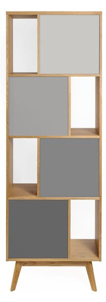Libreria grigia in rovere 65x191 cm Avon - Woodman