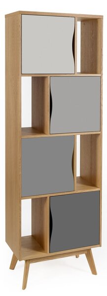 Libreria grigia in rovere 65x191 cm Avon - Woodman