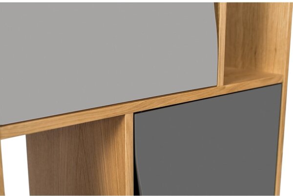 Libreria grigia in rovere 65x191 cm Avon - Woodman