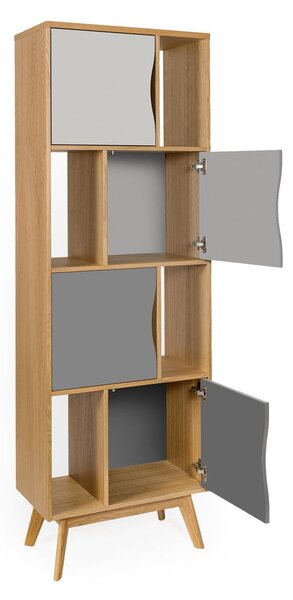 Libreria grigia in rovere 65x191 cm Avon - Woodman
