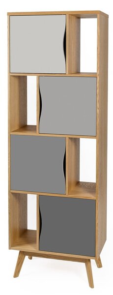 Libreria grigia in rovere 65x191 cm Avon - Woodman