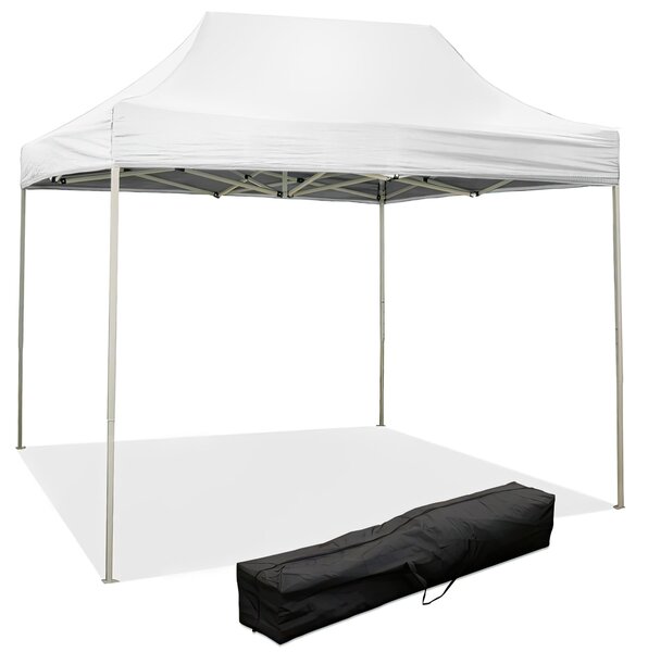 Gazebo richiudibile pieghevole 3 x 2 altezza totale 3 mt Mimetico ricoperto in PVC bloccabile in quattro altezze diverse impermeabile colore Bianco