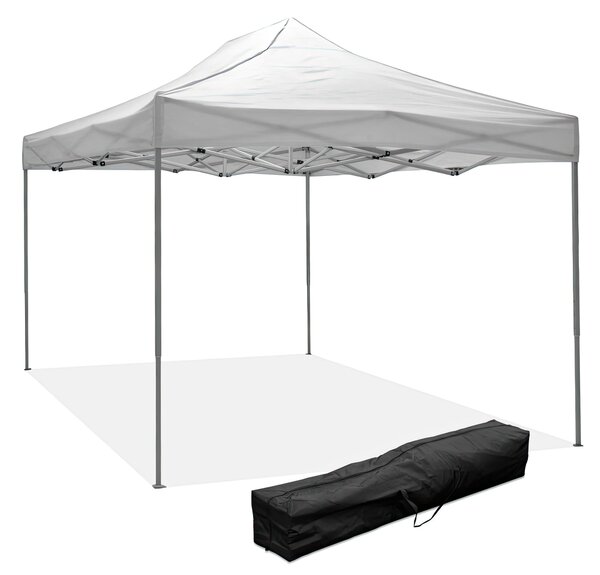 Gazebo richiudibile pieghevole 3 x 4,5 altezza totale 3 mt Mimetico ricoperto in PVC bloccabile in quattro altezze diverse impermeabile colore Bianco