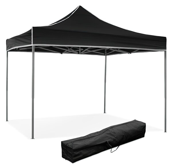 Gazebo richiudibile pieghevole 3 x 3 altezza totale 3 mt Mimetico ricoperto in PVC bloccabile in quattro altezze diverse impermeabile colore NERO