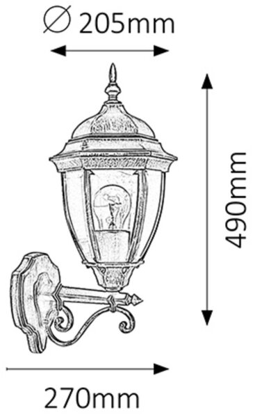 Rabalux 8382 - Applique da esterno TORONTO 1xE27/100W/230V