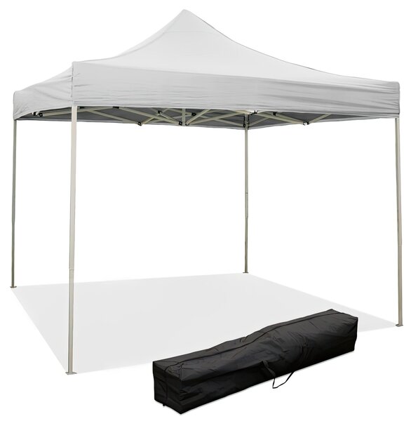 Gazebo richiudibile pieghevole 3 x 3 altezza totale 3 mt Mimetico ricoperto in PVC bloccabile in quattro altezze diverse impermeabile colore Bianco