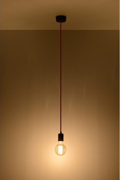 Lampadario a sospensione con filo EDISON 1xE27/60W/230V nero, rosso